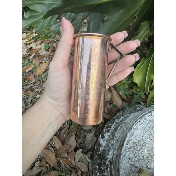 Vintage Copper Nesting Measuring Cups Brass Handle Made In Korea Set Of 4 - Picture 3 of 11